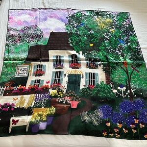New Silk Square 35inch Floral Garden Silk Scarf season spring
